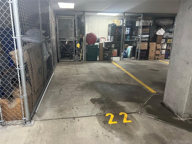 view of parking garage