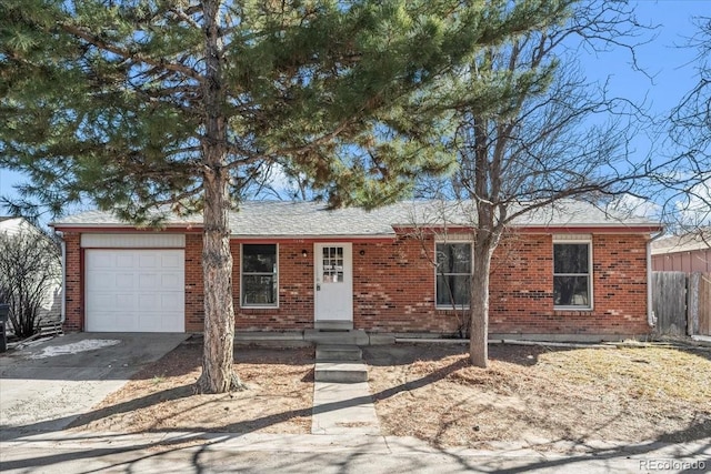 view of front facade with a garage