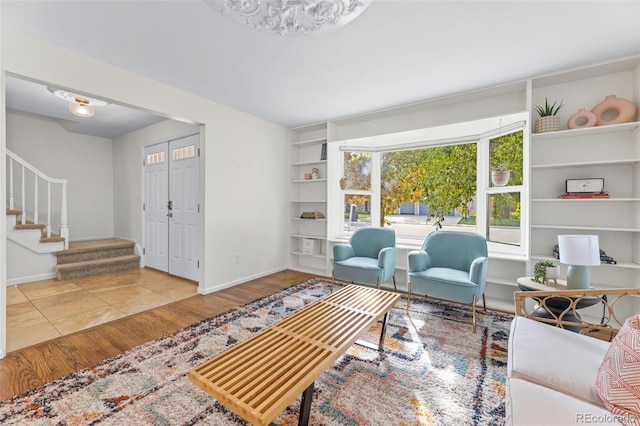 living room featuring hardwood / wood-style flooring