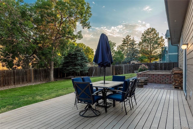 773 S Dearborn Cir, Aurora, CO 80012 - deck featuring a fenced backyard and outdoor dining space
