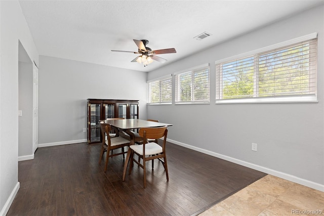 2366 S Troy St, Aurora, CO 80014 - dining space featuring a ceiling fan and wood finished floors