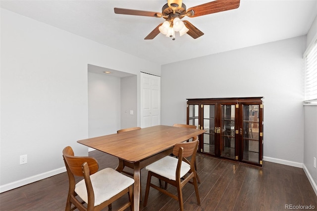 2366 S Troy St, Aurora, CO 80014 - dining room with a ceiling fan and wood finished floors