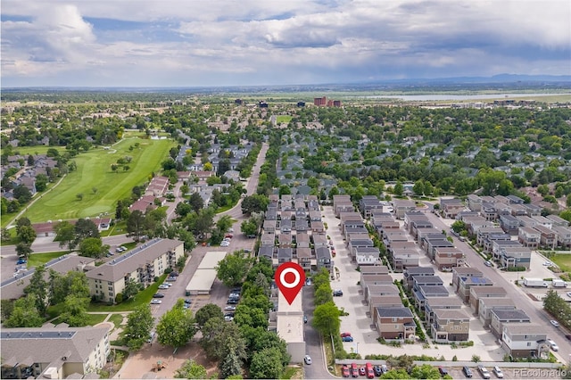 2366 S Troy St, Aurora, CO 80014 - aerial view of property and surrounding area featuring nearby suburban area and a golf club