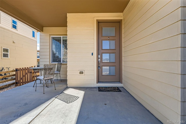 view of doorway to property