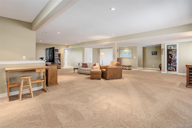 14879 Xenia St, Thornton, CO 80602 - living room with carpet floors, baseboards, and recessed lighting