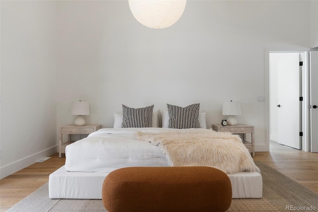 bedroom featuring light hardwood / wood-style flooring