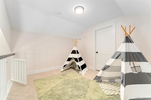 13483 Alcott Way, Broomfield, CO 80020 - playroom featuring carpet, lofted ceiling, and baseboards