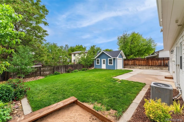 13483 Alcott Way, Broomfield, CO 80020 - view of yard featuring cooling unit, an outdoor structure, and a patio