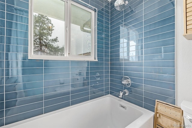 bathroom featuring a washtub and a healthy amount of sunlight