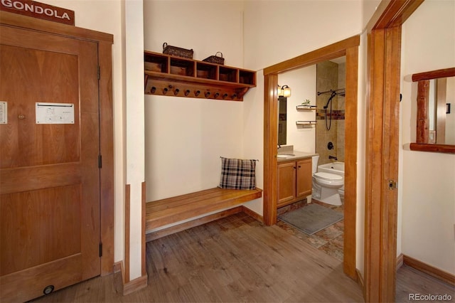 91 River Run Rd Unit 8140, Keystone, CO 80435 - mudroom with baseboards and wood finished floors