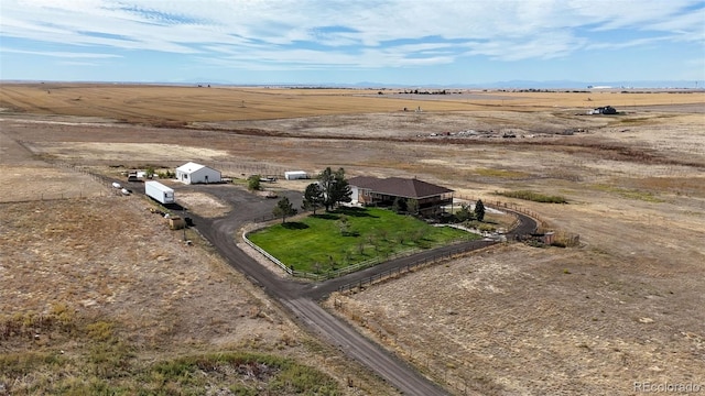 aerial view with a rural view