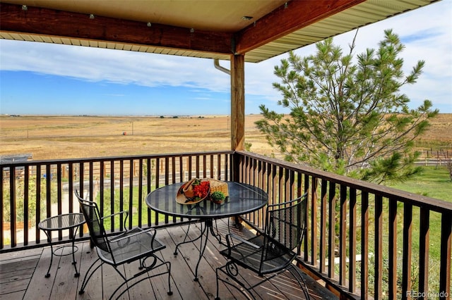 deck with a rural view