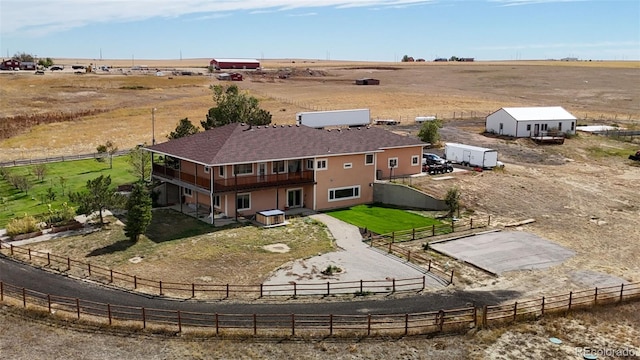 aerial view with a rural view