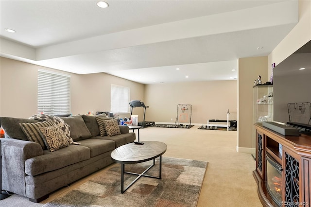 26143 E Fremont Pl, Aurora, CO 80016 - carpeted living room with recessed lighting and baseboards