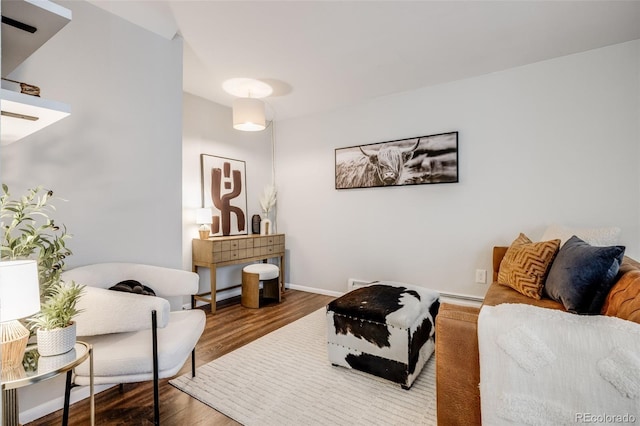 1349 Race St Unit 5, Denver, CO 80206 - living room featuring wood finished floors and baseboards
