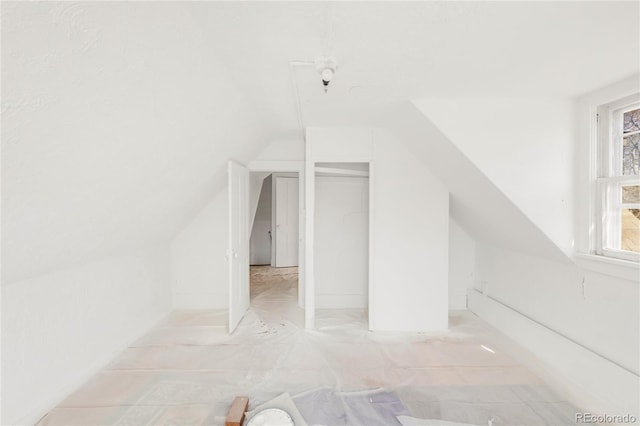 additional living space featuring vaulted ceiling