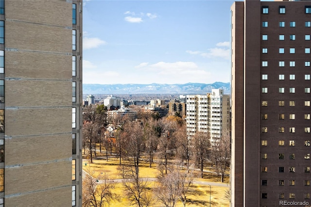 view of city featuring a mountain view