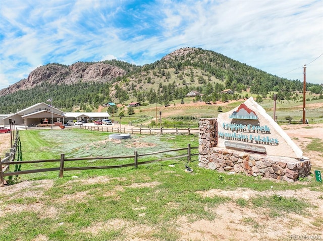 mountain view with a rural view