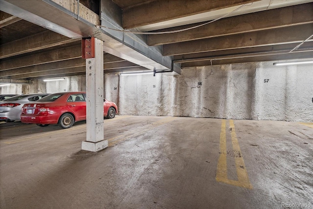 view of parking garage