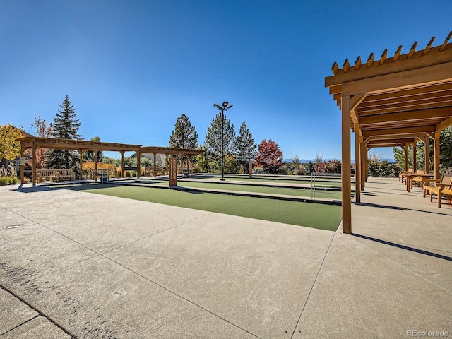 view of home's community with a bocce ball area
