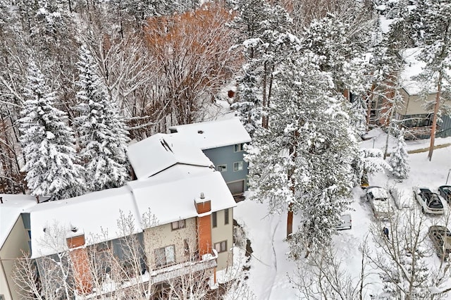 view of snowy aerial view