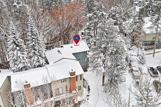 view of snowy aerial view