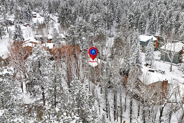 view of snowy aerial view