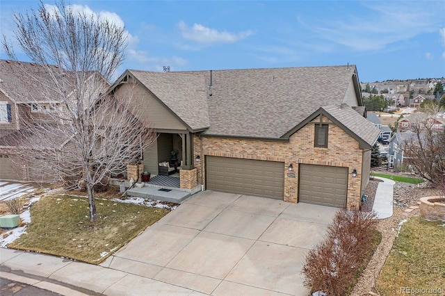 view of front of house with a garage