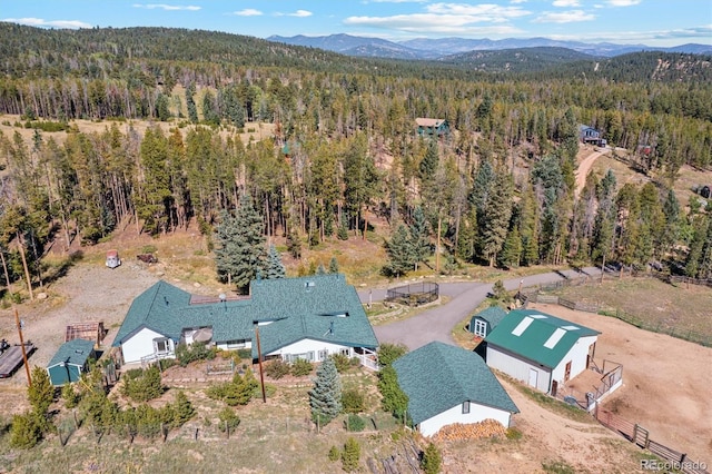 bird's eye view with a mountain view