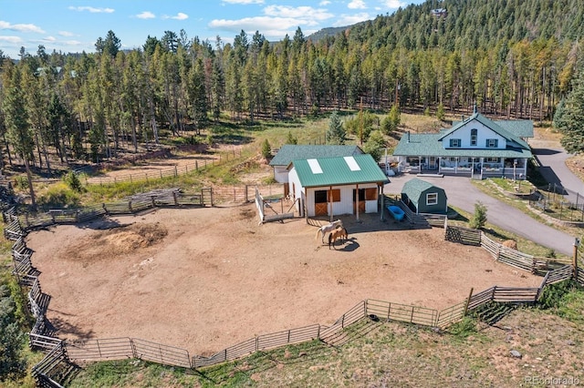 bird's eye view featuring a rural view