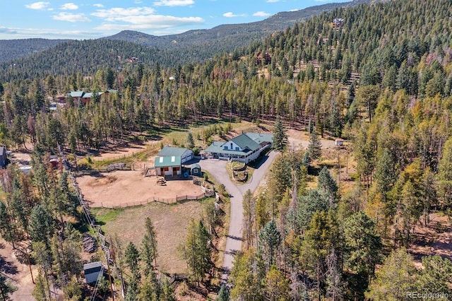 bird's eye view with a mountain view