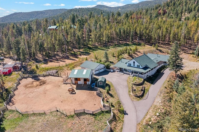 drone / aerial view with a mountain view