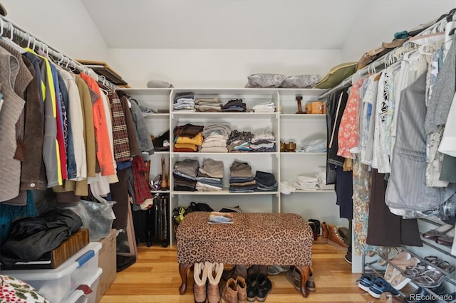 spacious closet with light wood-type flooring