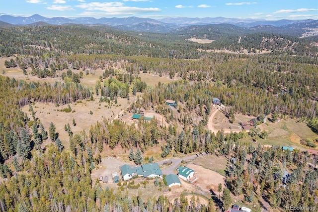 aerial view with a mountain view