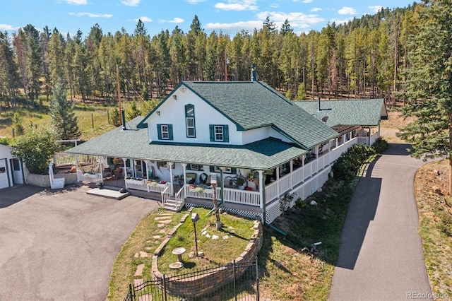 view of front of property with covered porch