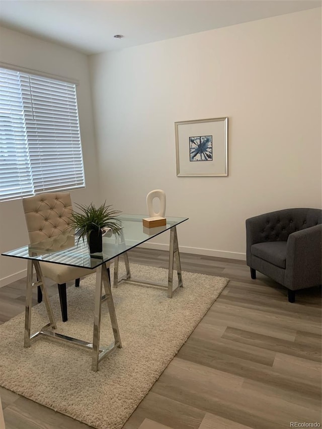 348 N Geneva St, Aurora, CO 80010 - office space with baseboards and wood finished floors