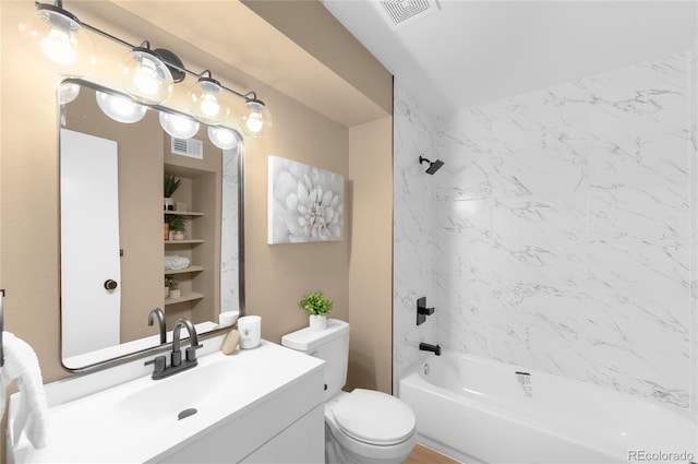 921 S Walden St Unit 205, Aurora, CO 80017 - bathroom with shower / bathtub combination, toilet, and vanity