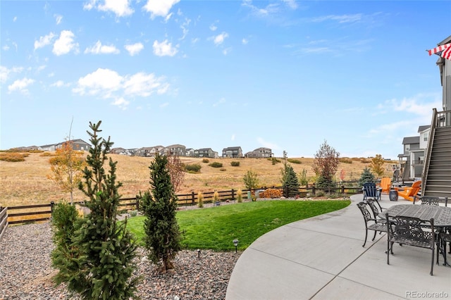 view of patio / terrace featuring outdoor dining area and a fenced backyard