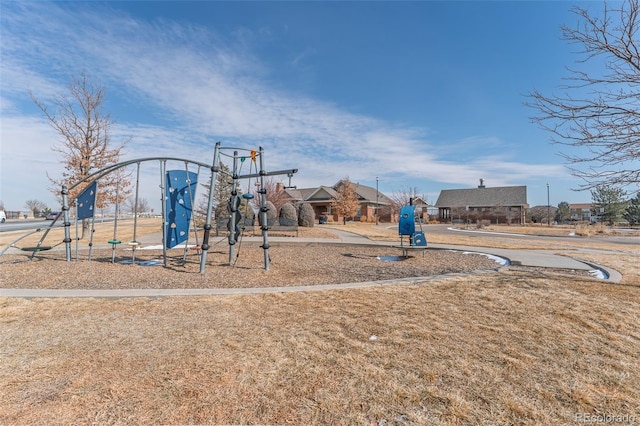 community playground with a residential view