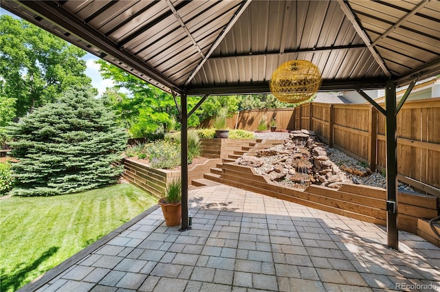 9916 Spring Hill Ln, Highlands Ranch, CO 80129 - view of patio / terrace featuring a gazebo and stairs