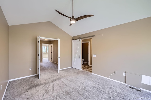 9916 Spring Hill Ln, Highlands Ranch, CO 80129 - unfurnished bedroom featuring lofted ceiling, carpet flooring, and ceiling fan
