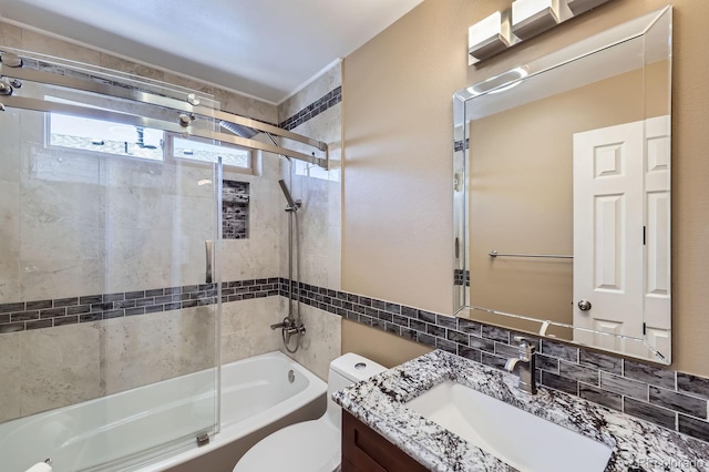 9916 Spring Hill Ln, Highlands Ranch, CO 80129 - bathroom with vanity and bath / shower combo with glass door