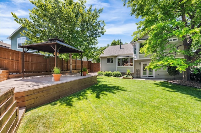 9916 Spring Hill Ln, Highlands Ranch, CO 80129 - view of yard featuring a gazebo, french doors, and a patio