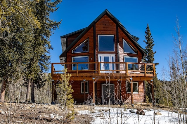 view of front of house featuring a deck