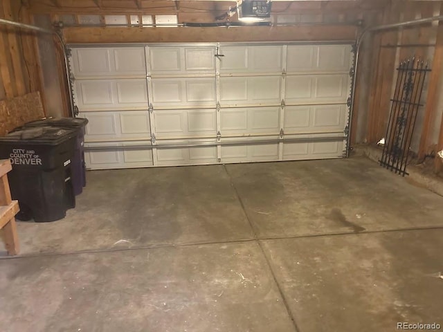 garage featuring a garage door opener