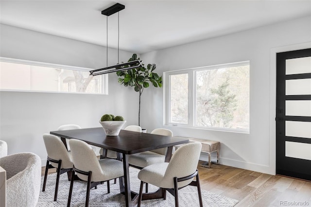 dining room featuring light hardwood / wood-style flooring