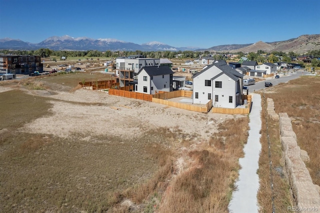 exterior space featuring a mountain view