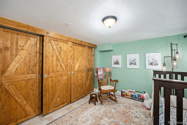 bedroom with a textured ceiling