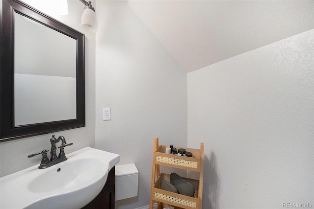 3629 Kalamath St, Denver, CO 80211 - half bath with vaulted ceiling and vanity