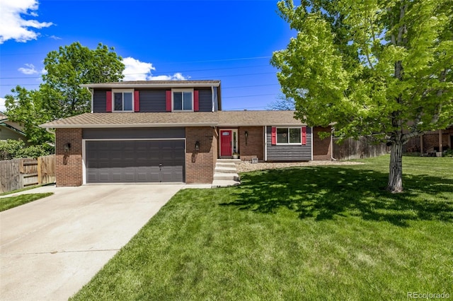 6062 S Newport St, Centennial, CO 80111 - view of front facade featuring concrete driveway, brick siding, a garage, and a shingled roof